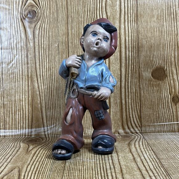 Vintage Hobo Boy Ceramic Statute Children Of Great Depression Merry Wanderer‎ 9” - Picture 1 of 10